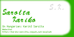 sarolta kariko business card