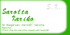 sarolta kariko business card